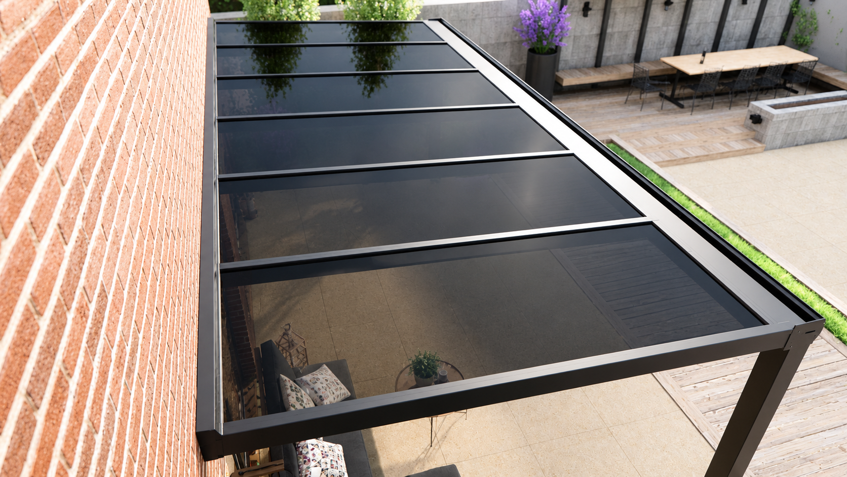 Veranda | Glasdak | Antraciet | Getint glas | 3.06 x 2.5 meter