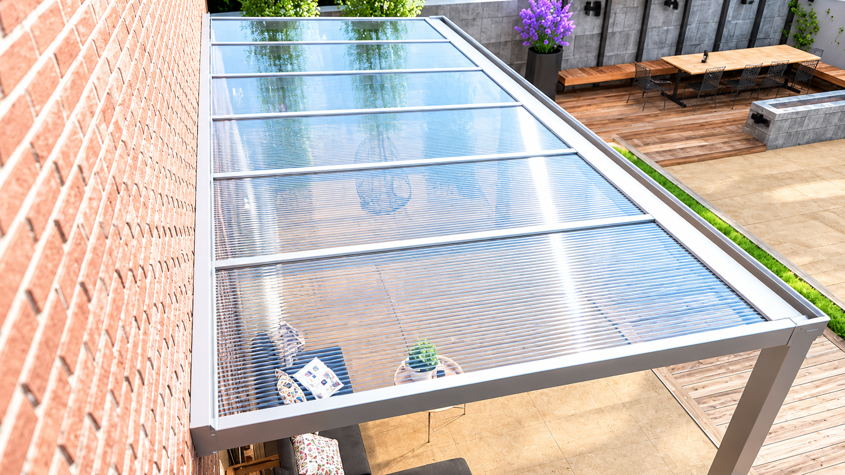 Veranda | Polycarbonaat | Crème | Helder | 3.06 x 2.50 meter