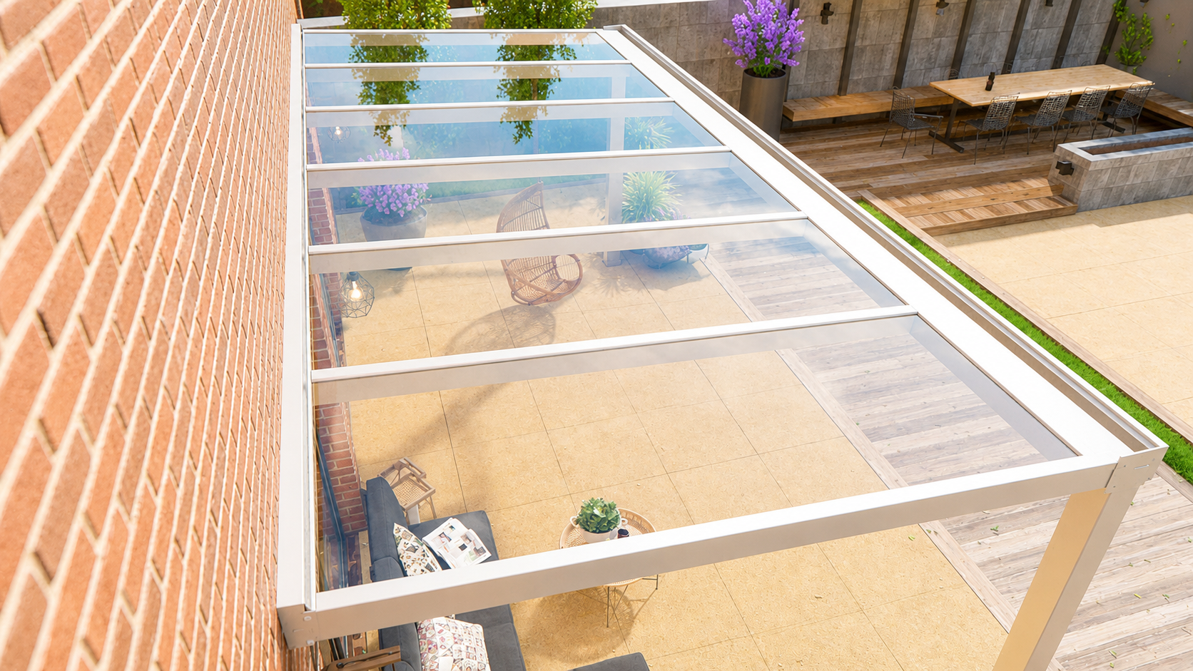 Veranda | Glasdak | Crème | Helder glas | 3.06 x 2.5 meter