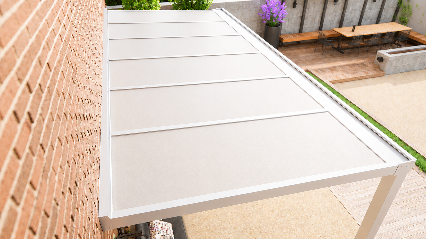 Veranda | Glasdak | Crème | Melk glas | 3.06 x 2.5 meter