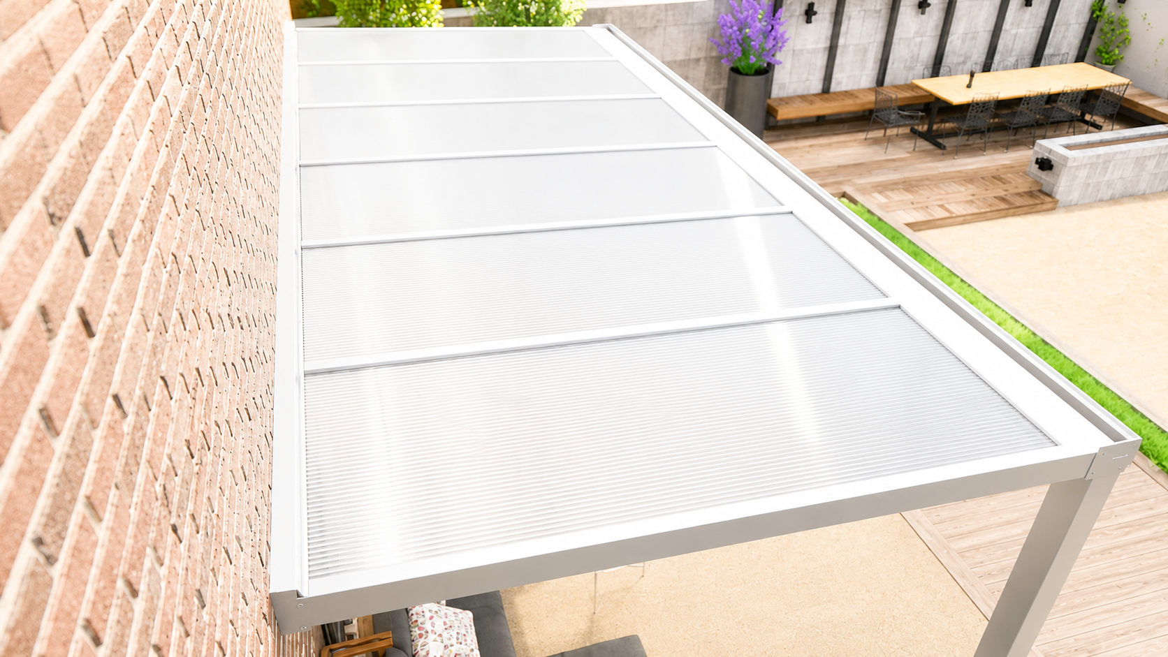 Veranda | Polycarbonaat | Crème | Opaal | 3.06 x 2.50 meter