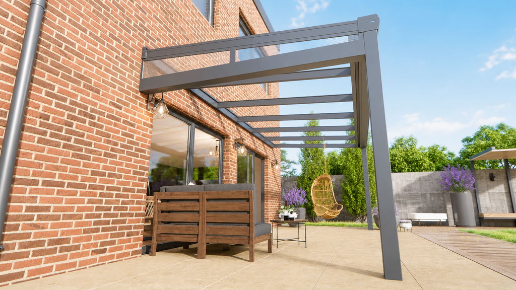 Veranda | Glasdak | Antraciet | Helder glas | 3.06 x 3.00 meter