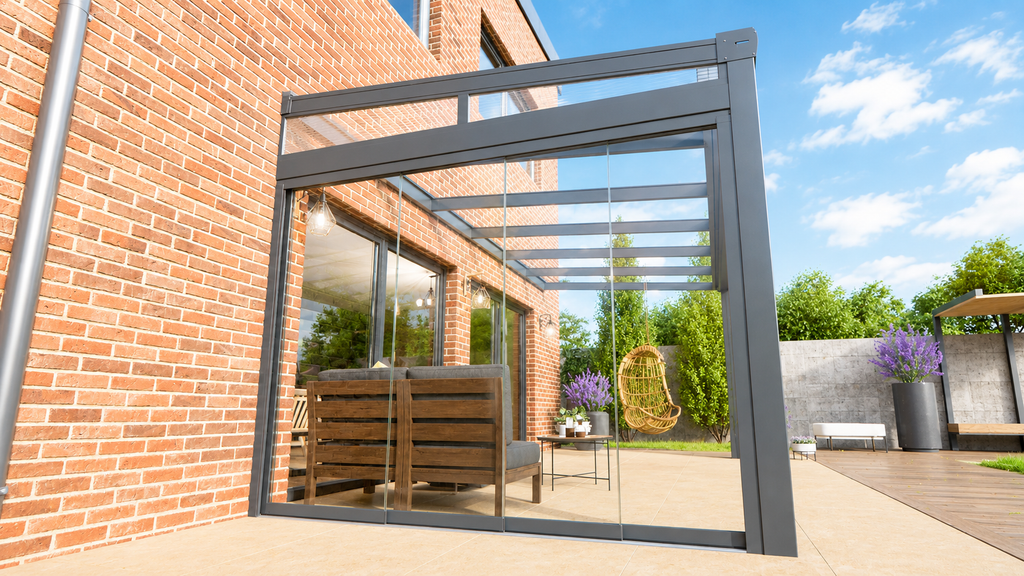 Veranda | Glasdak | Antraciet | Helder glas | 3.06 x 3.00 meter