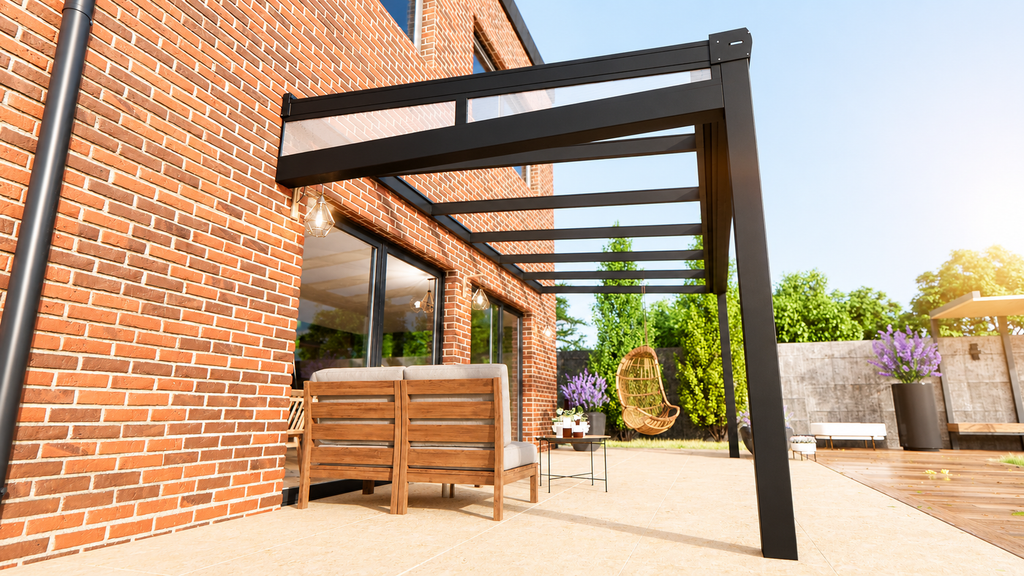 Veranda | Glasdak | Zwart | Helder glas | 3.06 x 3.00 meter