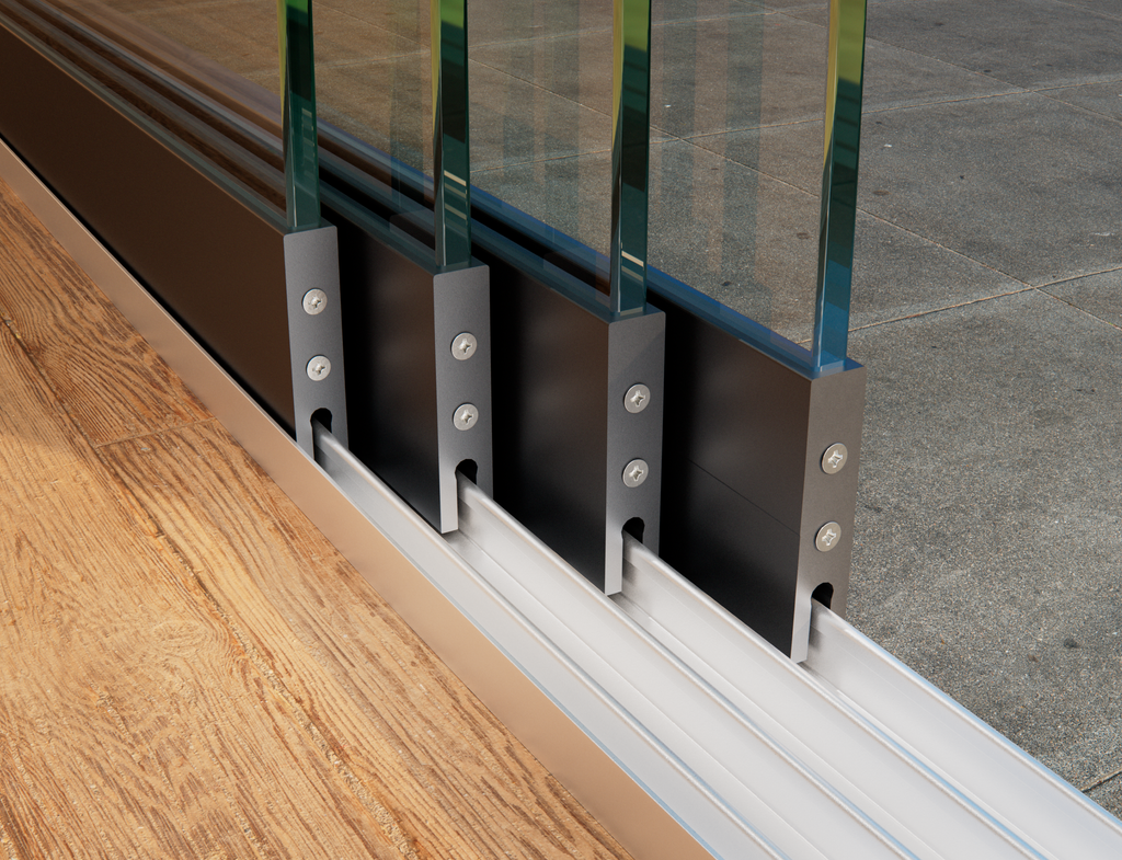 4-Rail Glazen Schuifwand