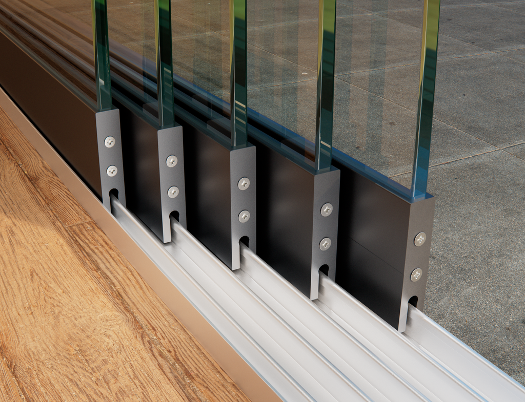 5-Rail Glazen Schuifwand