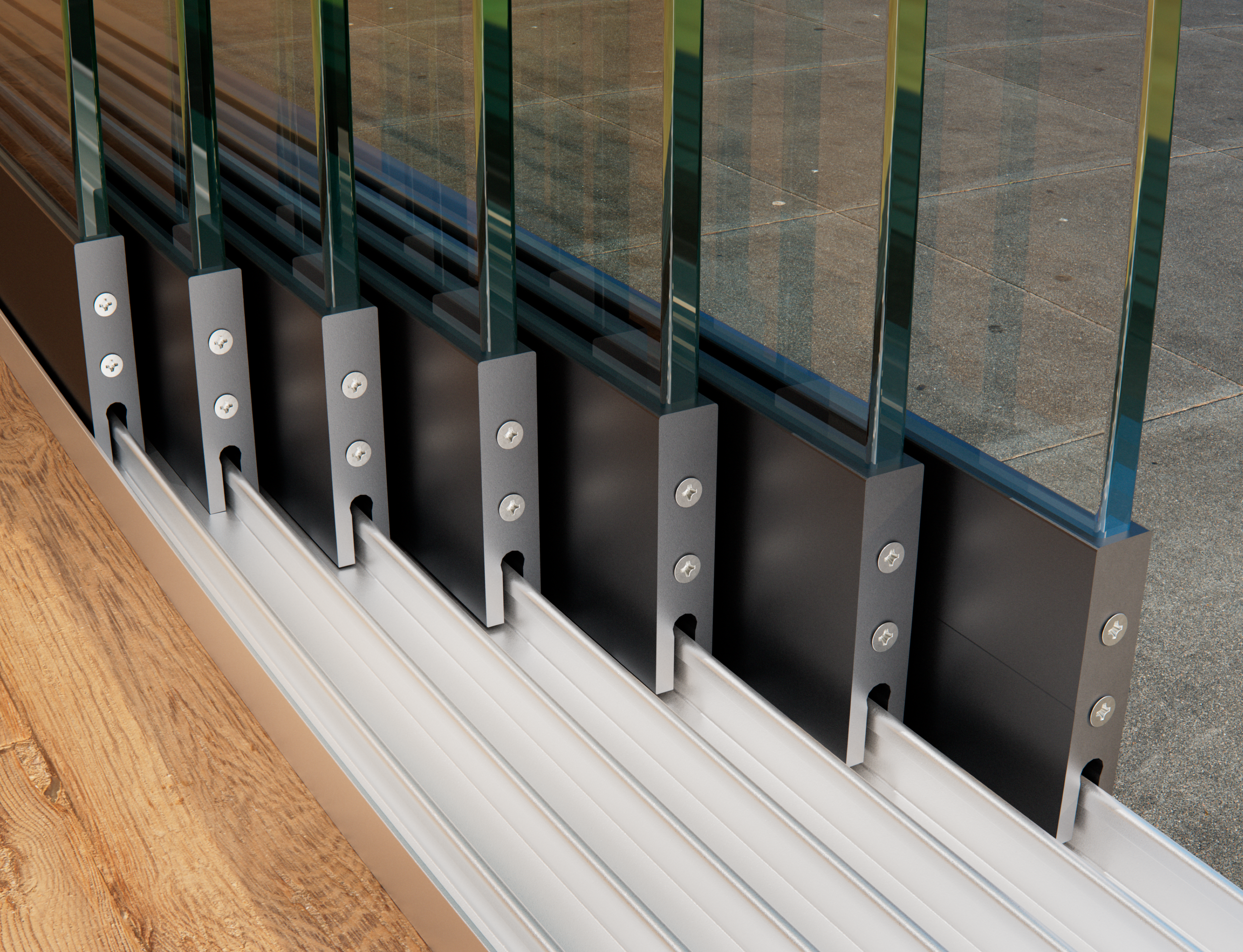 7-Rail Glazen Schuifwand