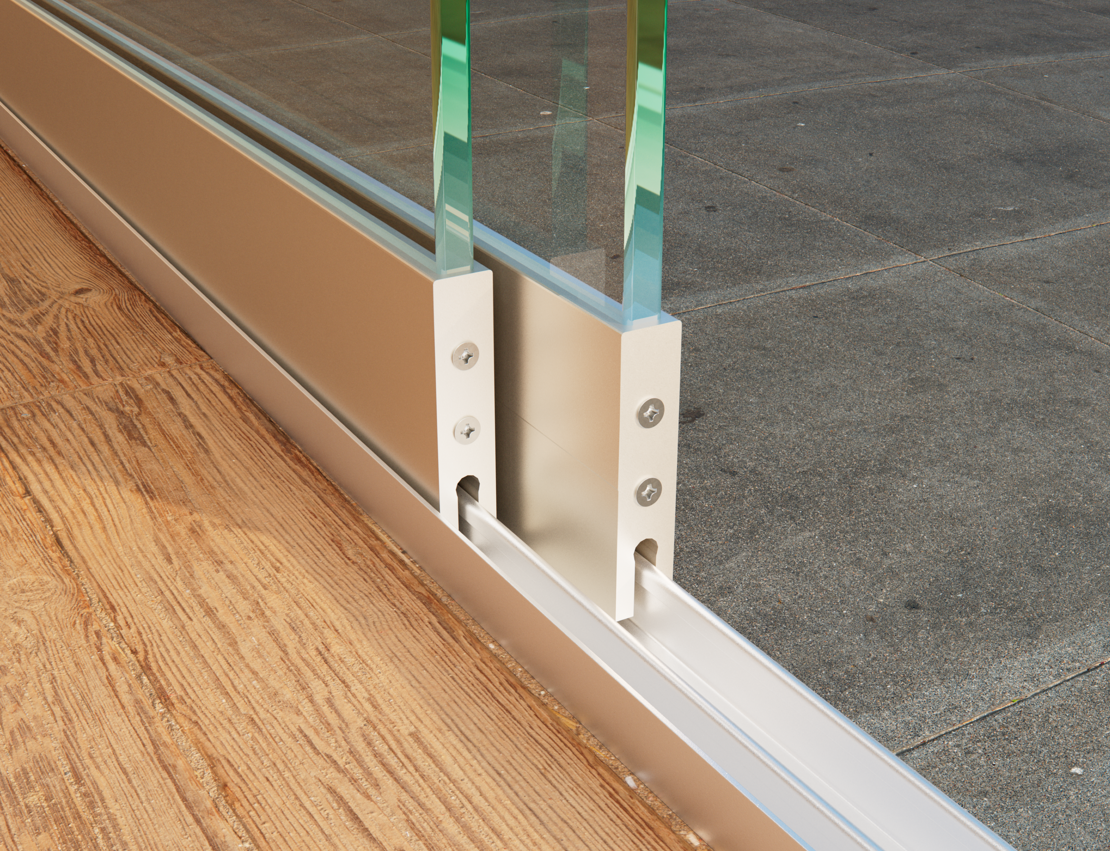2-Rail Glazen Schuifwand