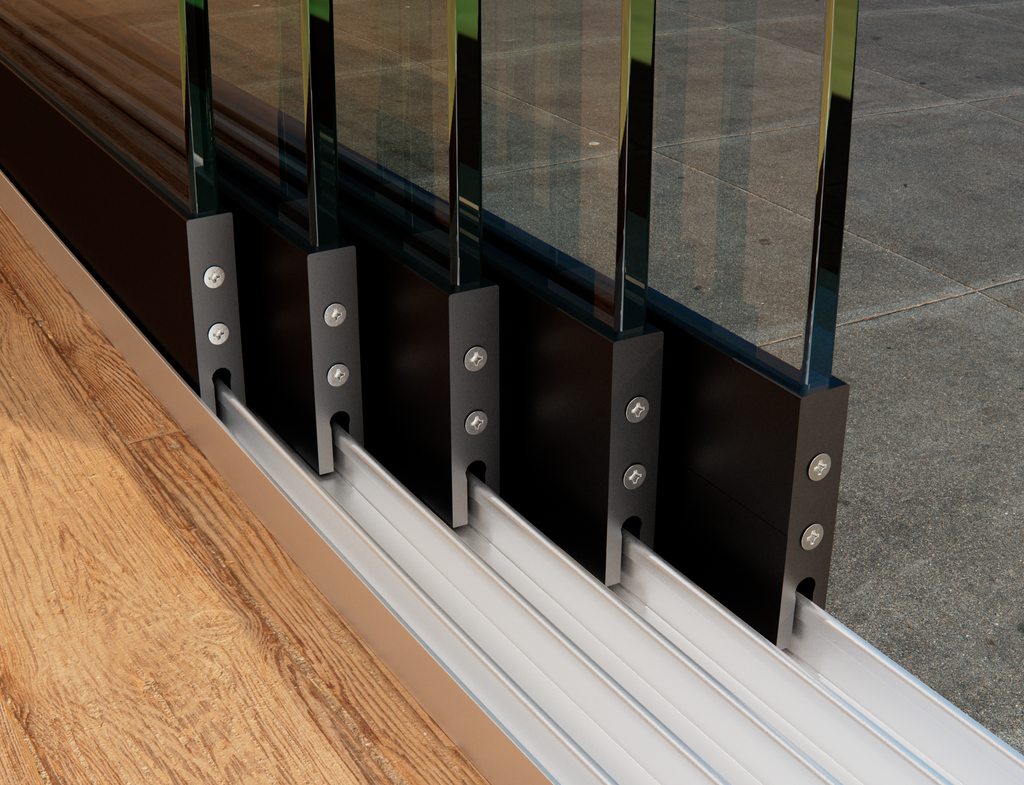 5-Rail Glazen Schuifwand