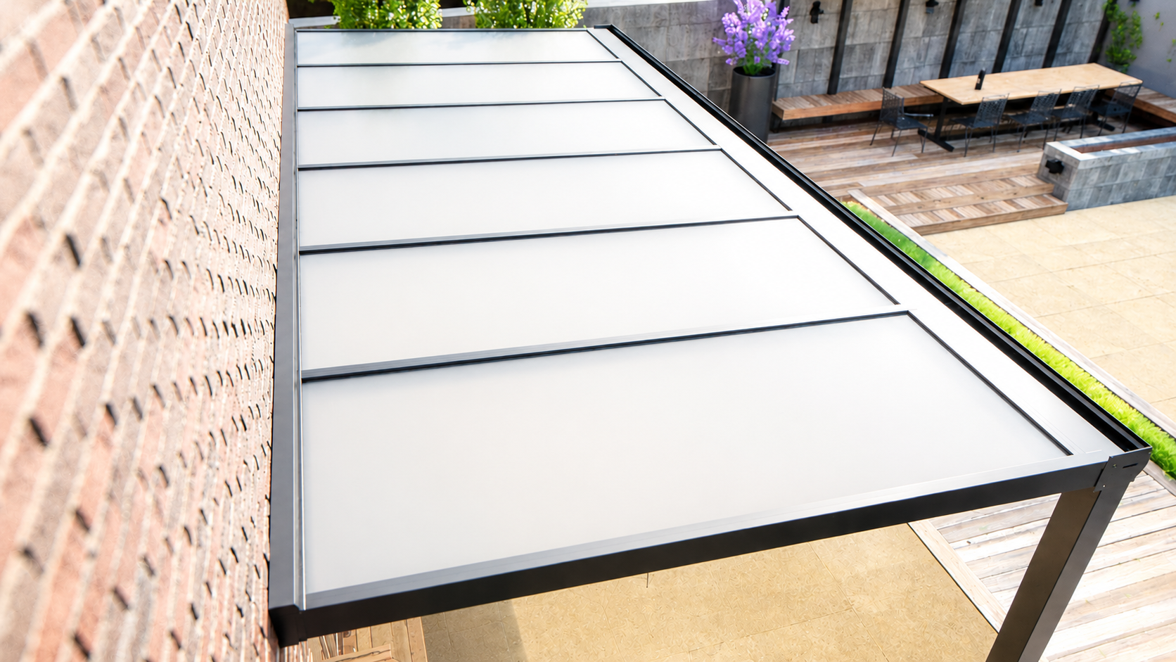Veranda | Glasdak | Antraciet | Melk glas | 3.06 x 2.5 meter