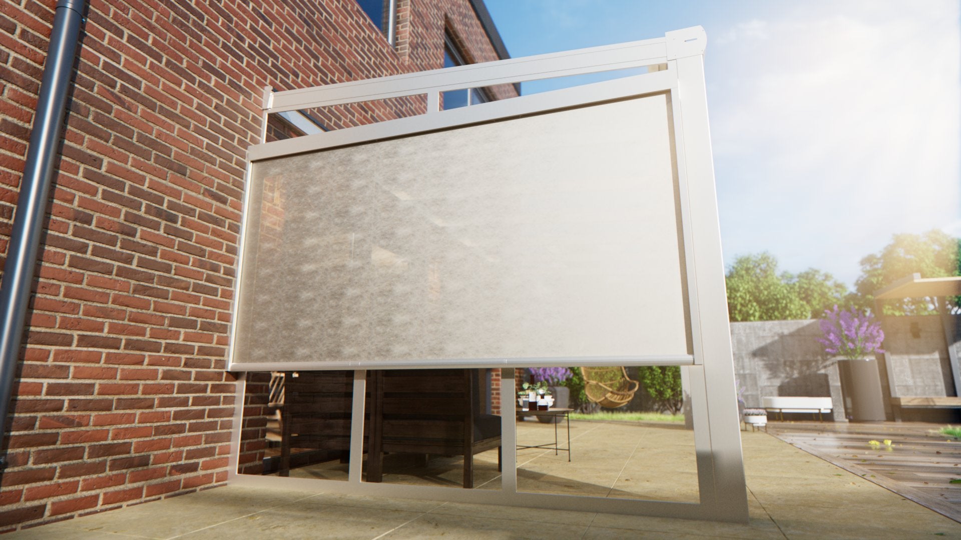 Zip screen & glass spandrel