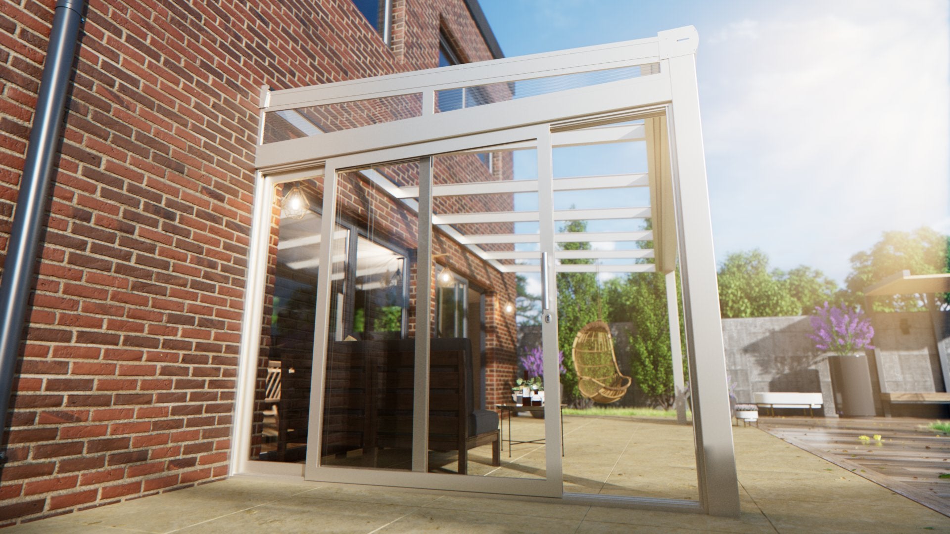 Sliding door & polycarbonate transom