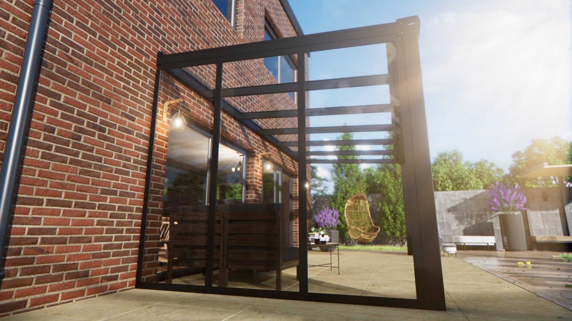 All-glass side panel